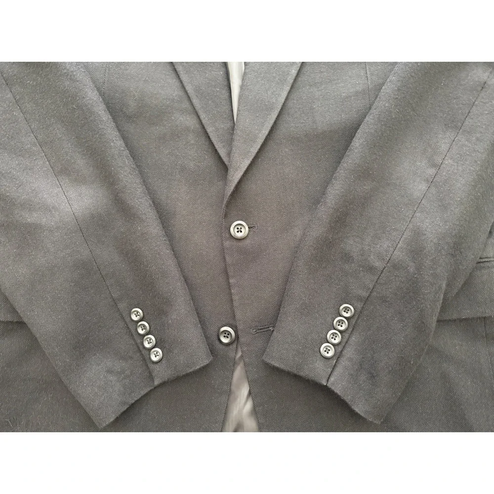 Nordstrom Loro Piana Mens 100% Camel Hair Blazer 44 EX-L Black Sport Coat Jacket